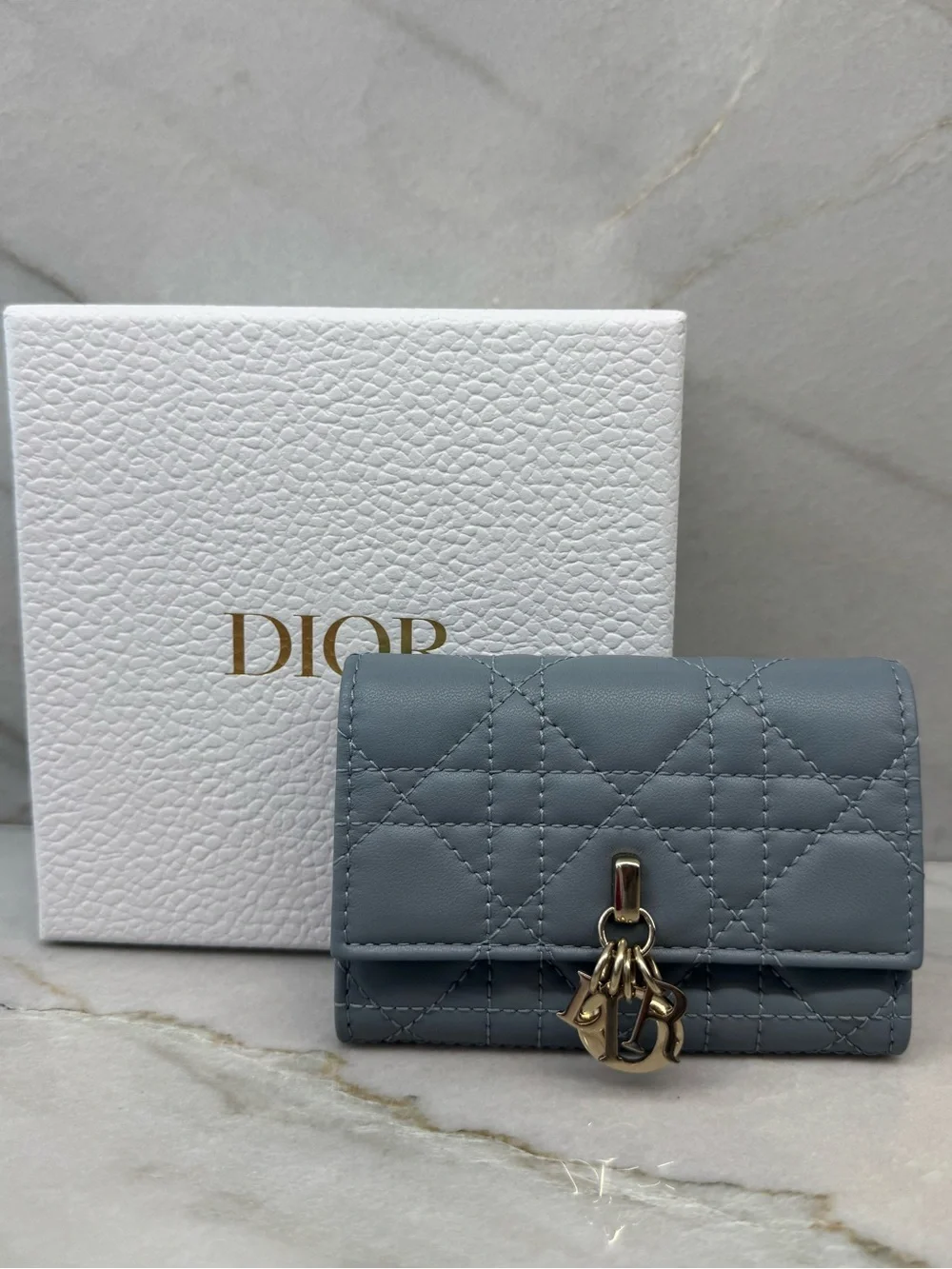 Dior My Dior Glycine Wallet Cloud Blue Cannage